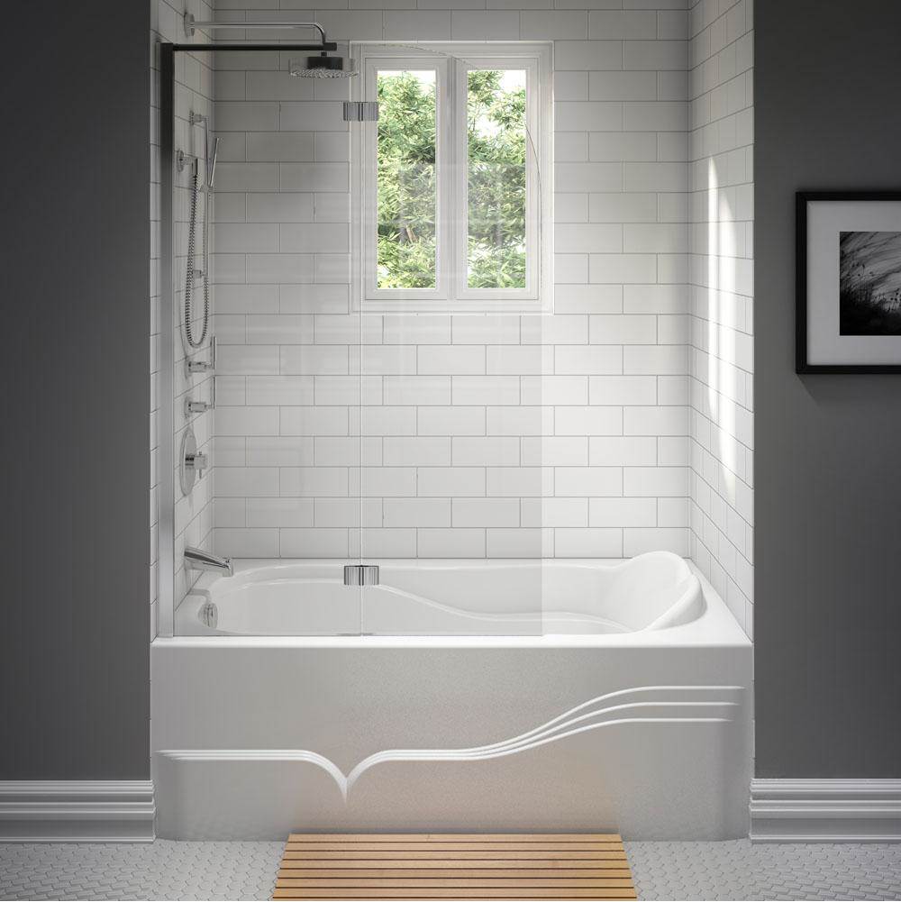 Produits Neptune DAPHNE bathtub 32x60 with Tiling Flange and Skirt, Right drain, Whirlpool, White